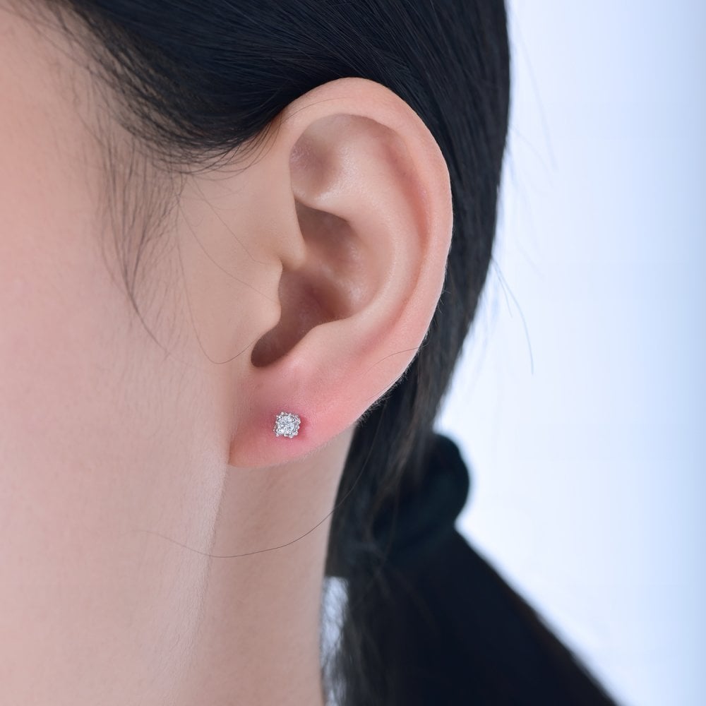 SPARKLD 9ct White Gold 0.25ct Diamond Stud Earrings