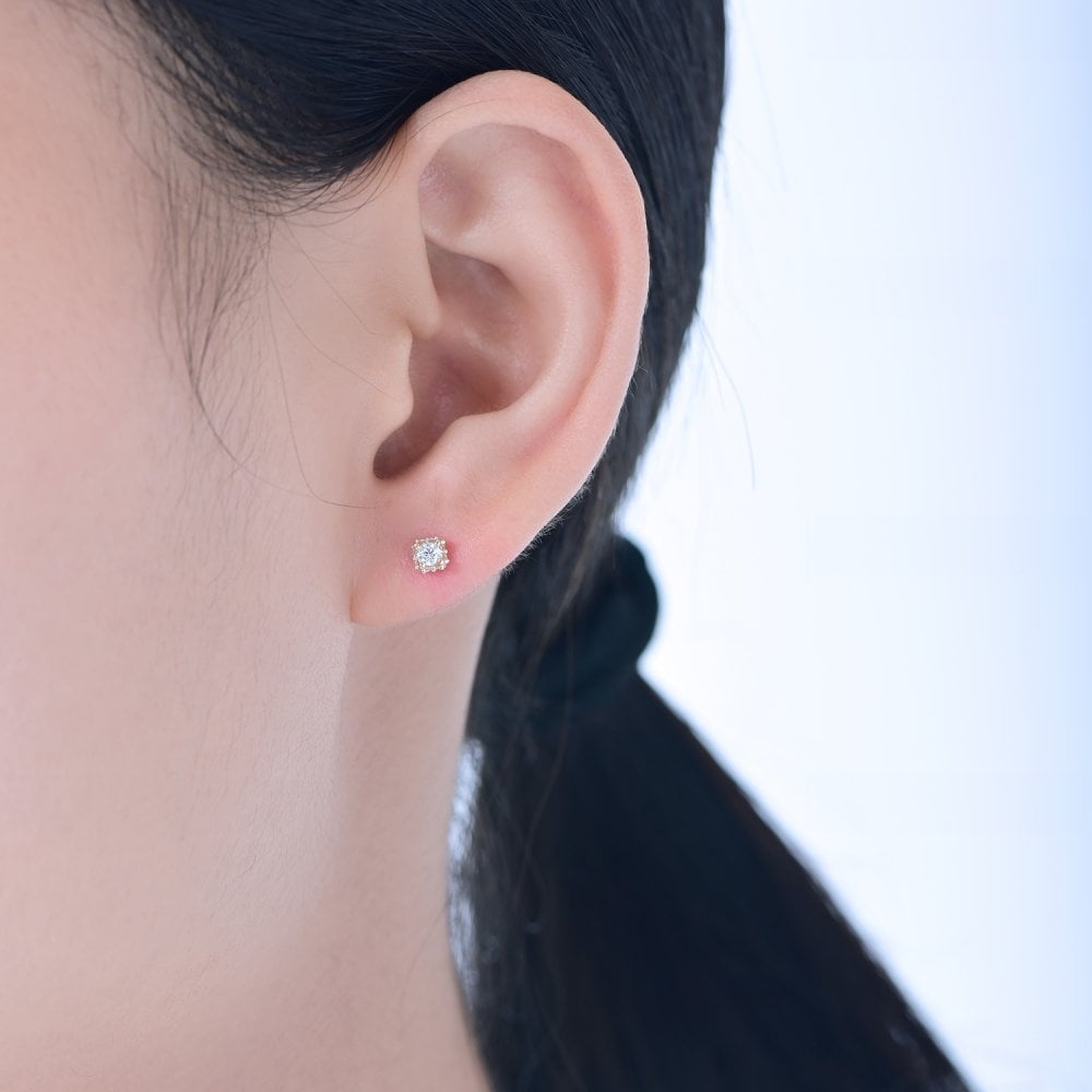 SPARKLD 9ct Yellow Gold 0.25ct Diamond Stud Earrings