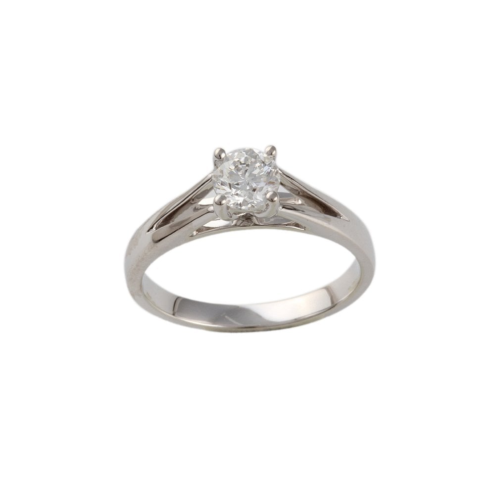 White Gold 0.50ct Round Diamond Solitaire Ring