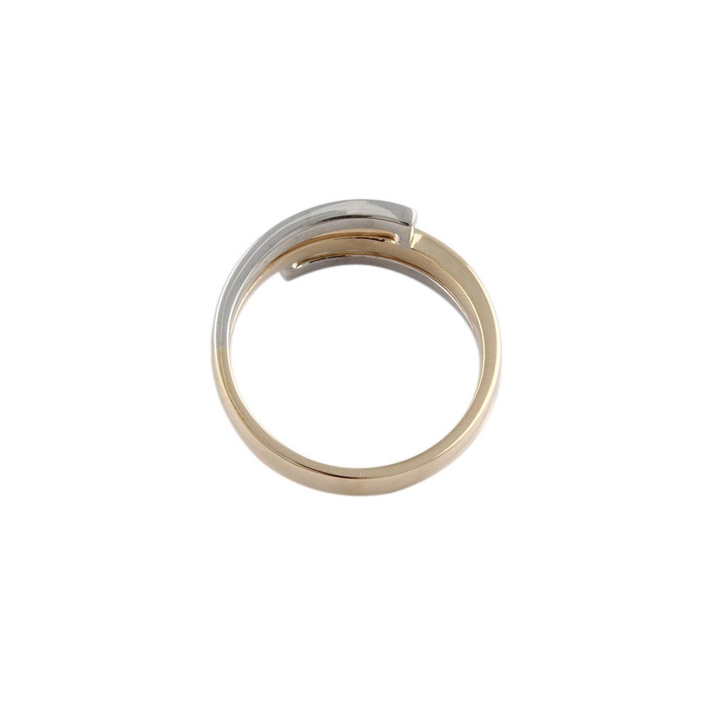 Yellow and White Gold Plain Swirl Ring
