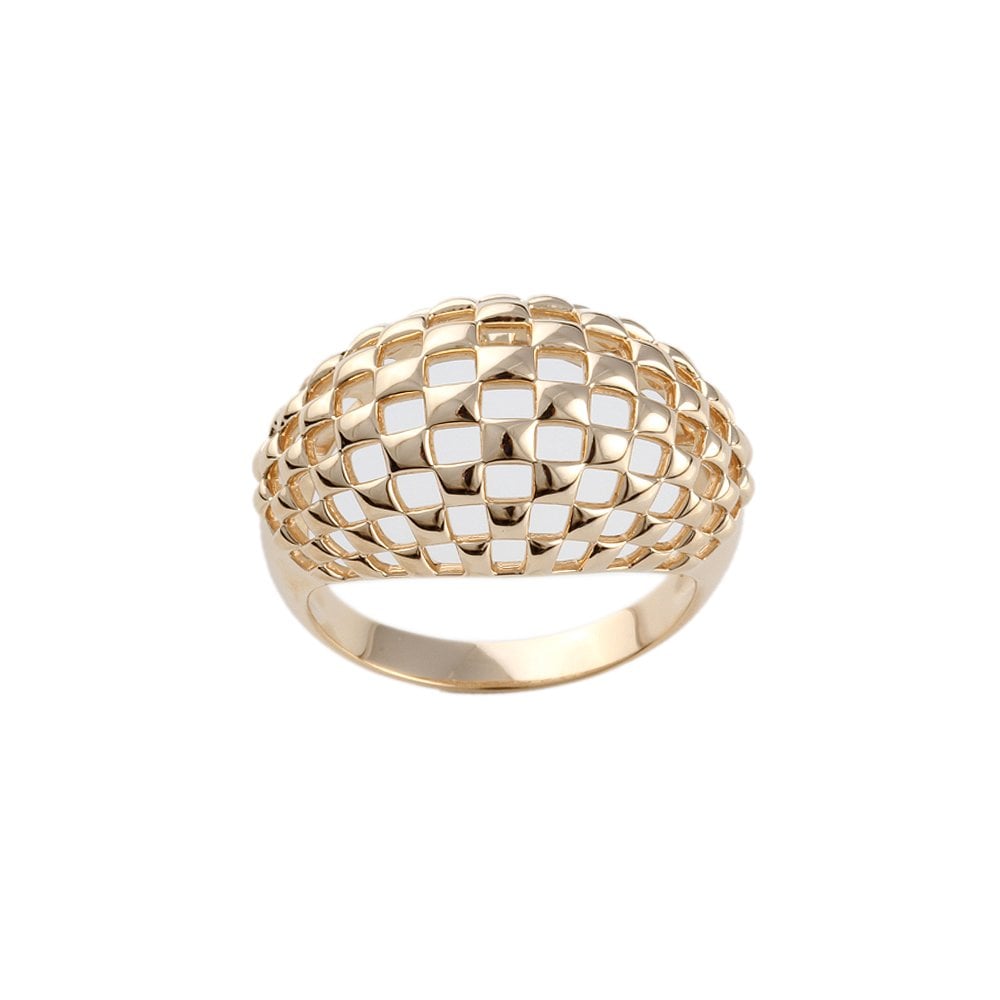 Yellow Gold Honeycomb Style Ring