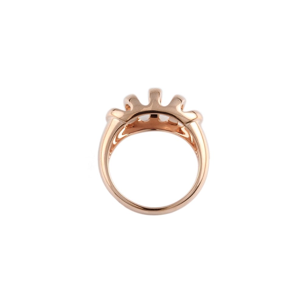 Rose Gold Plain Ribbed Ring