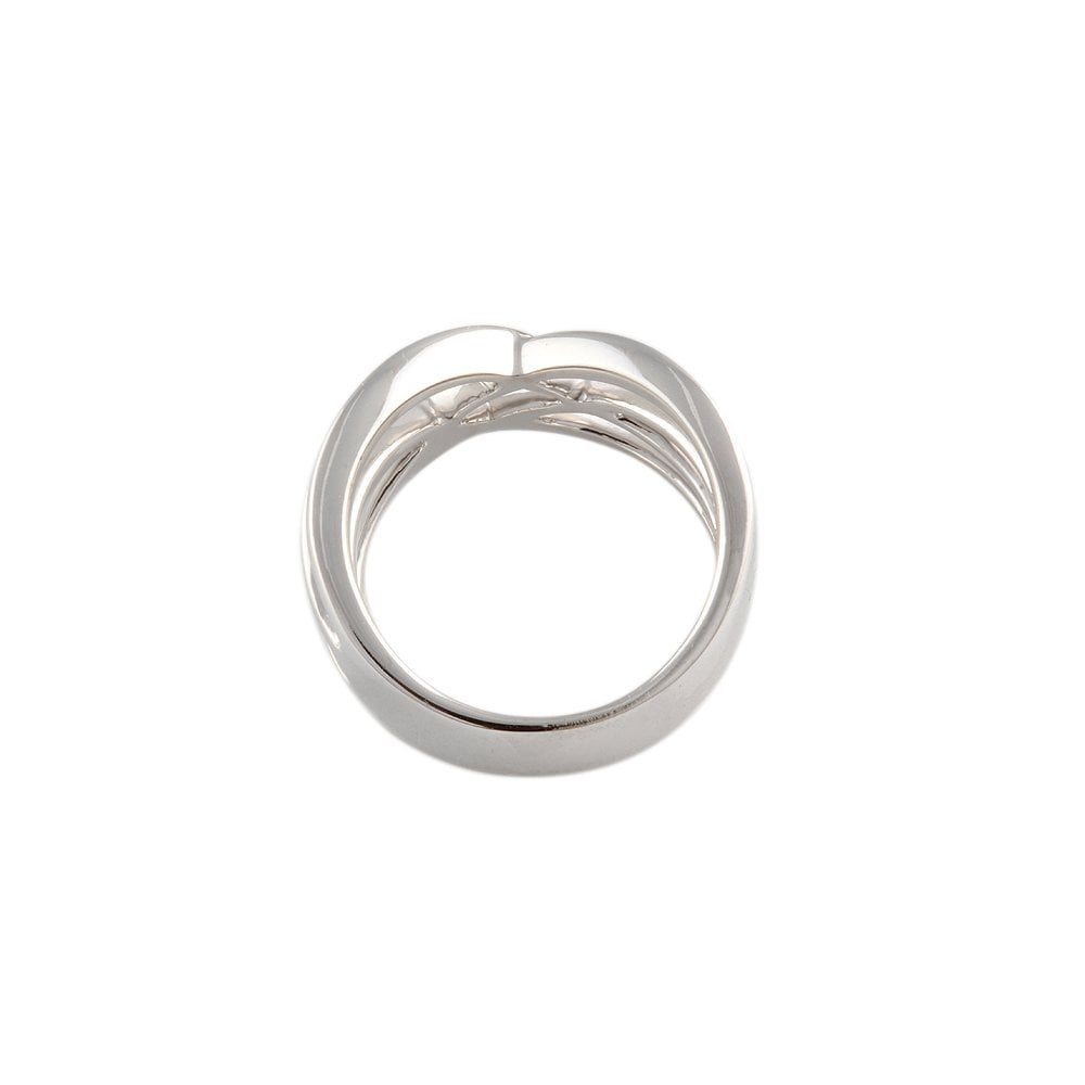 White Gold Double Crossover Ring