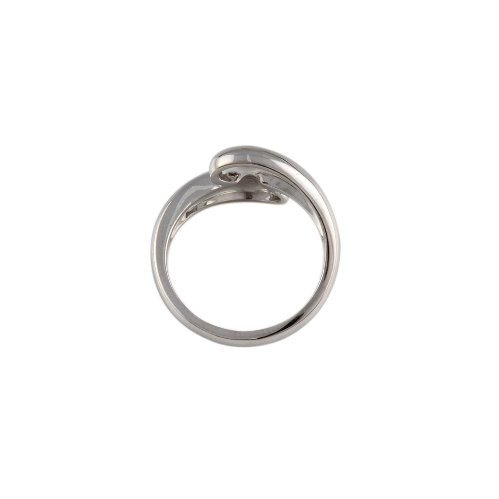 White Gold Plain Crossover  Ring