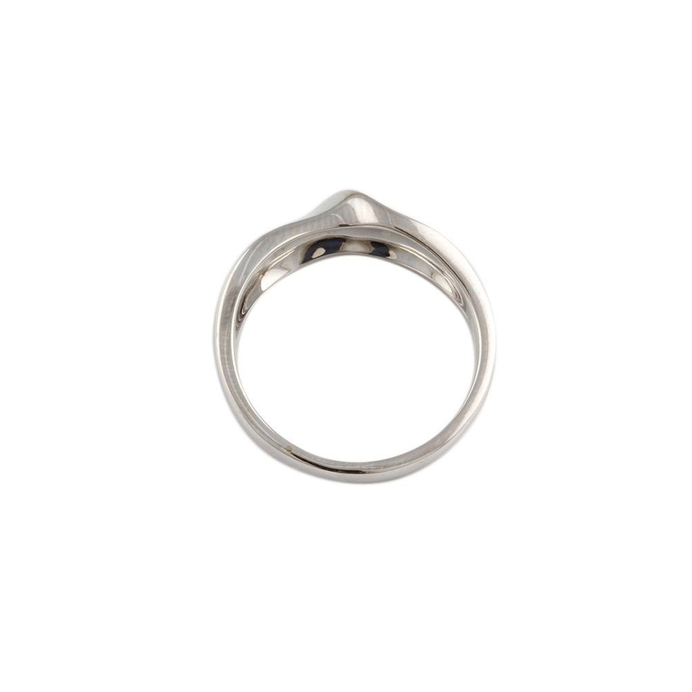 White Gold Plain Twist  Ring