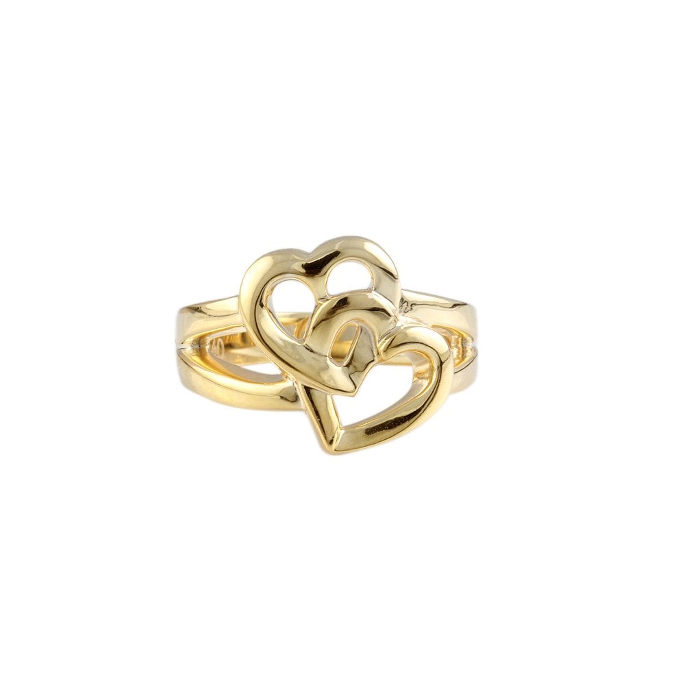 Yellow Gold Interlocking Heart Ring