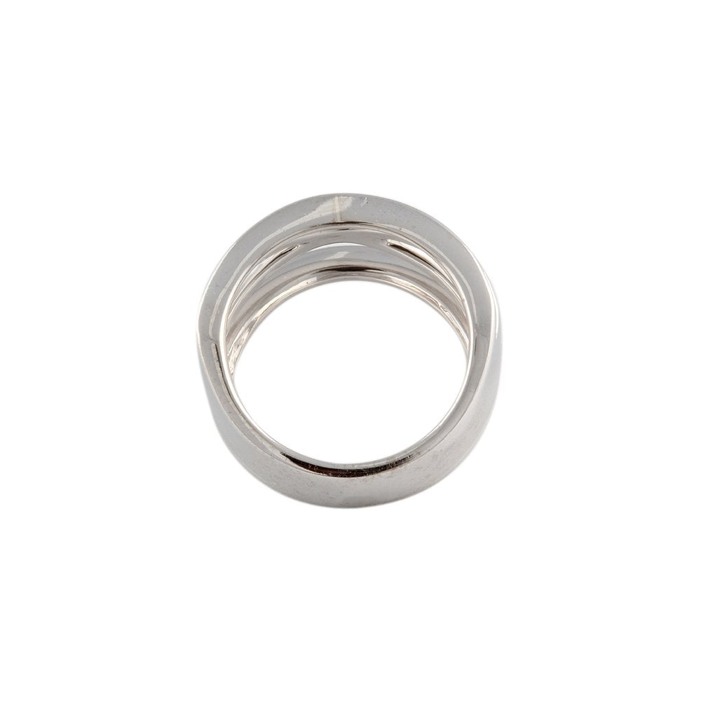 White Gold Plain Crossover Ring