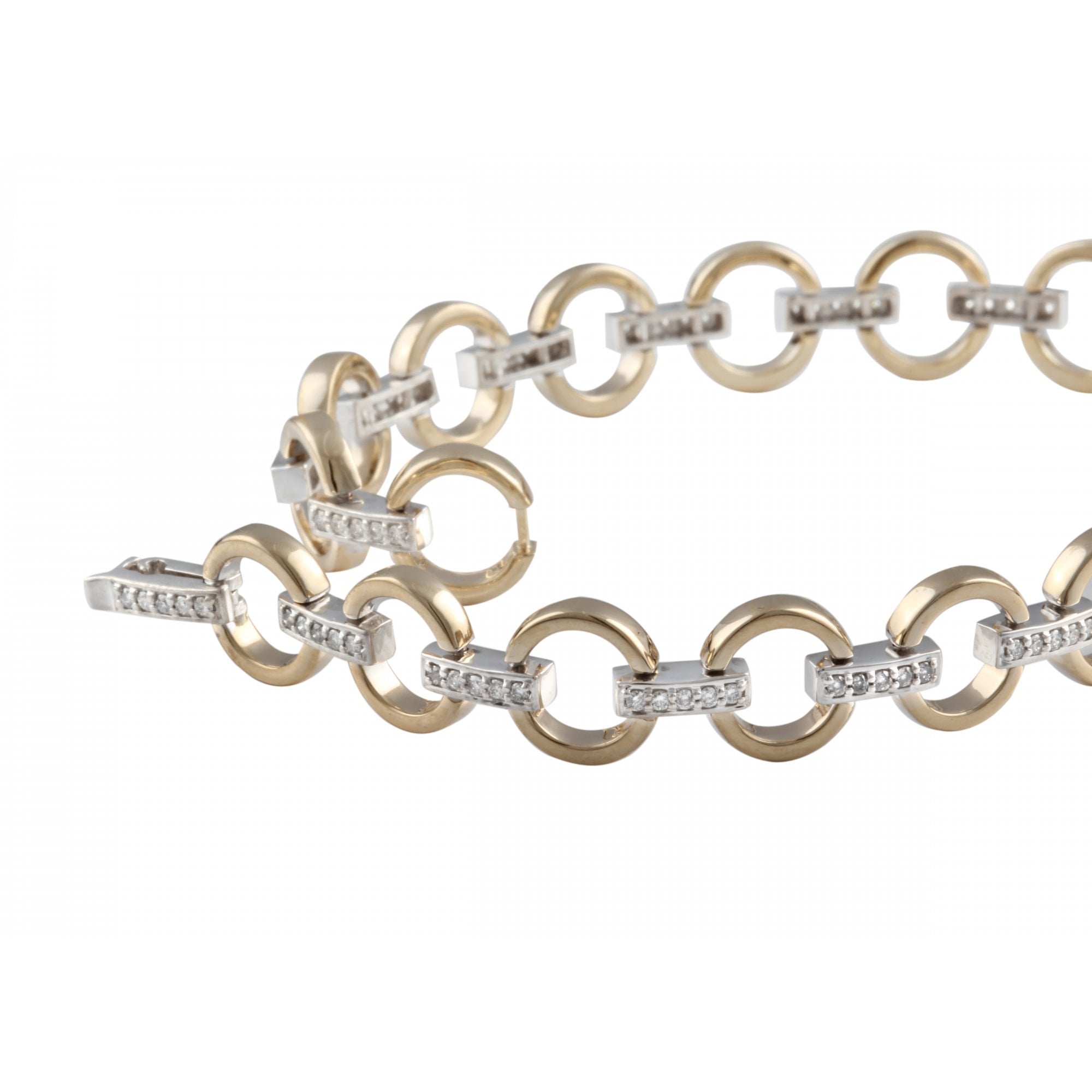Round Link Diamond Set Bracelet 0.60ct