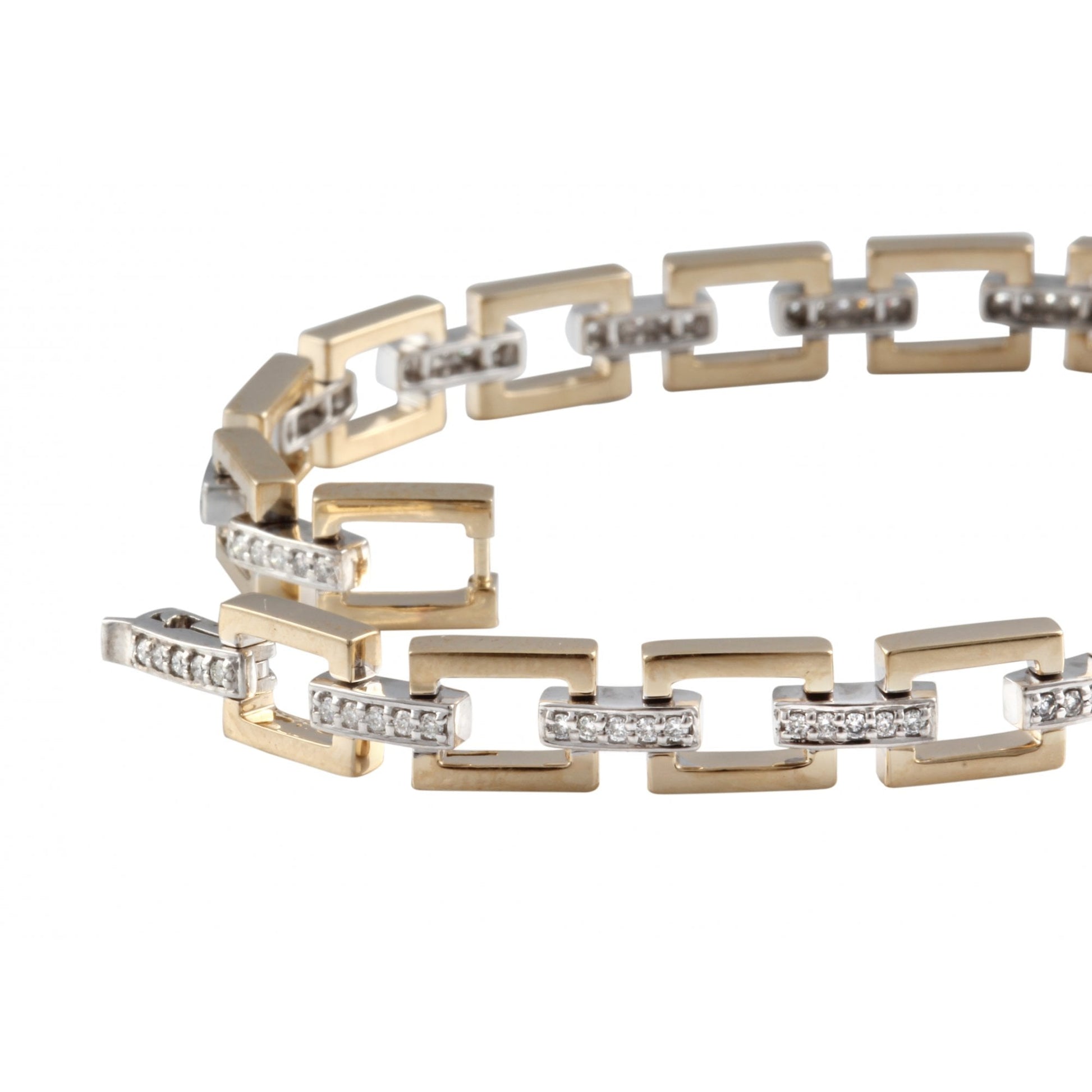 Rectangular Link Diamond Set Bracelet 0.60ct