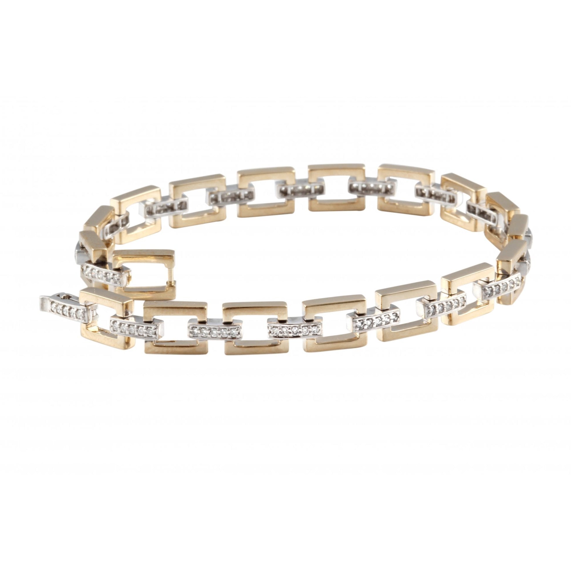 Rectangular Link Diamond Set Bracelet 0.60ct