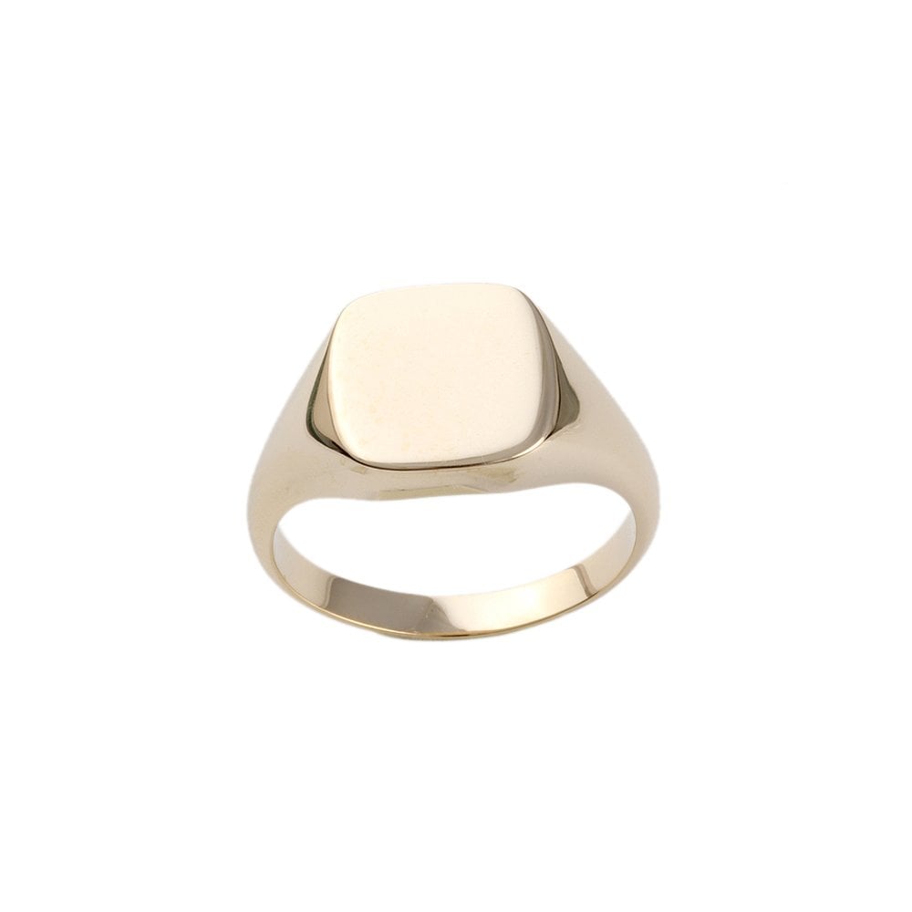 Yellow Gold Cushion Shaped Head Signet Ring