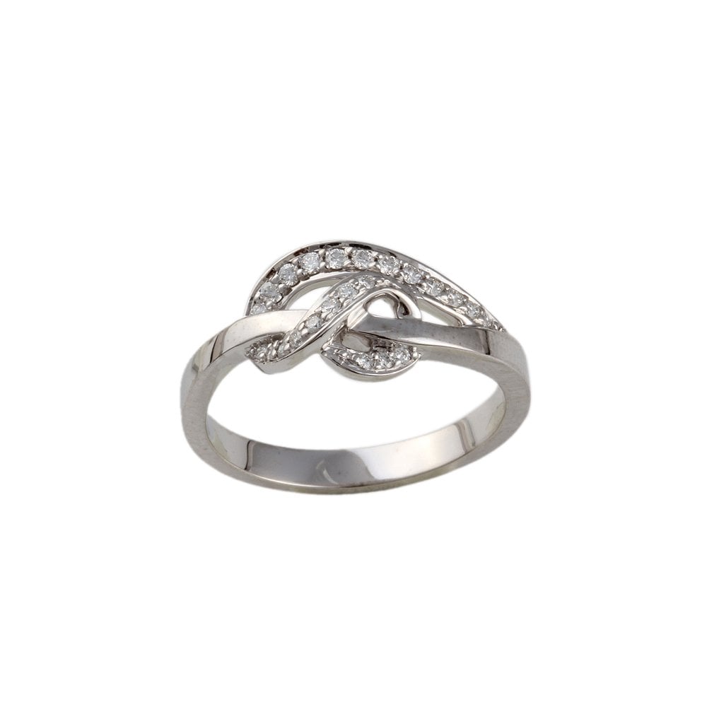 White Gold 0.16ct Round Diamond Set Intertwined Fancy Ring
