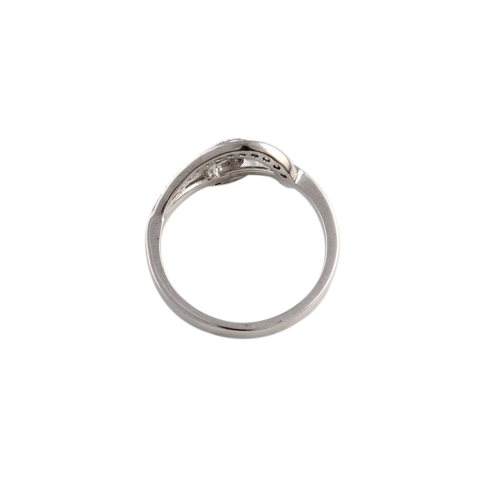 White Gold 0.16ct Round Diamond Set Intertwined Fancy Ring