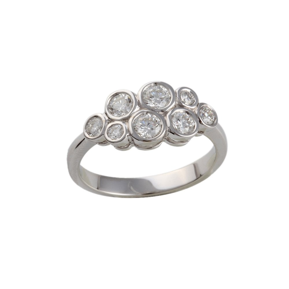 White Gold Round Diamond Set Bubble Ring 0.75ct