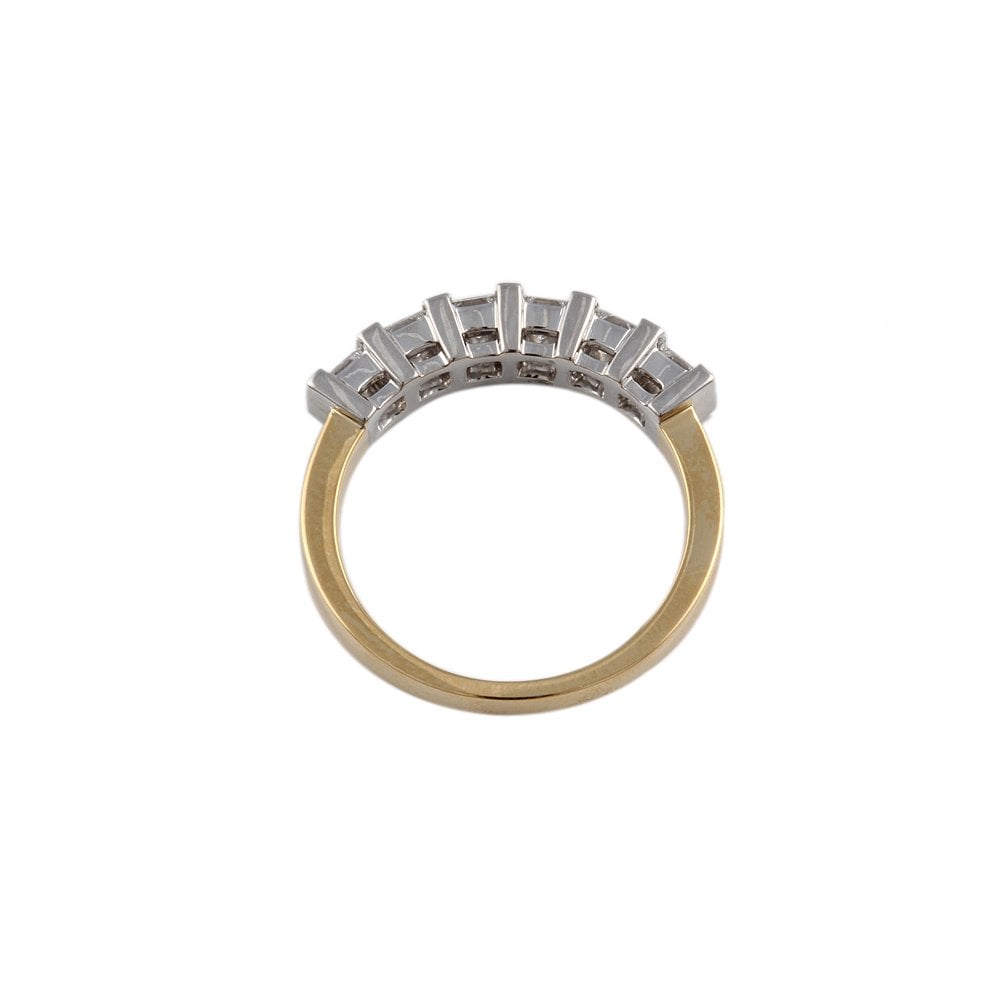 White Gold 0.60ct Princess Cut Diamond Half Eternity Ring