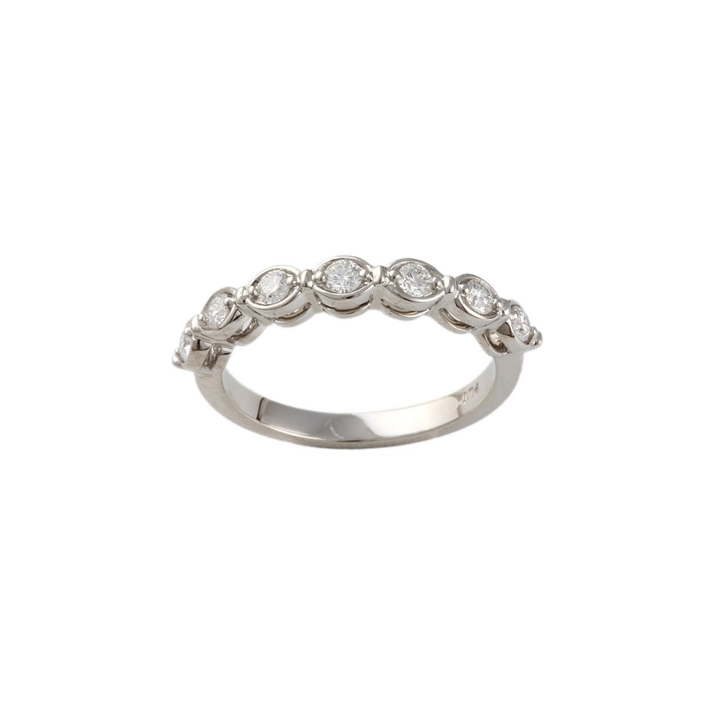 White Gold 0.30ct Round Diamond Seven Stone Half Eternity Ring