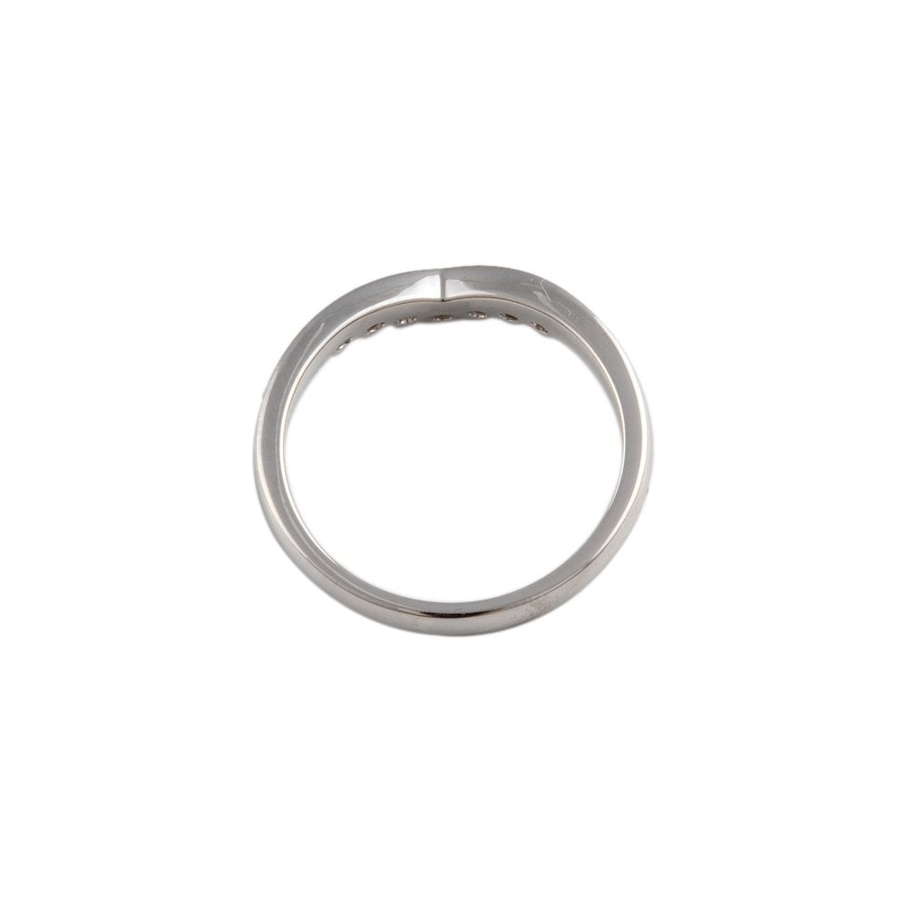 White Gold 0.20ct Round Diamond Set Wishbone Style Ring
