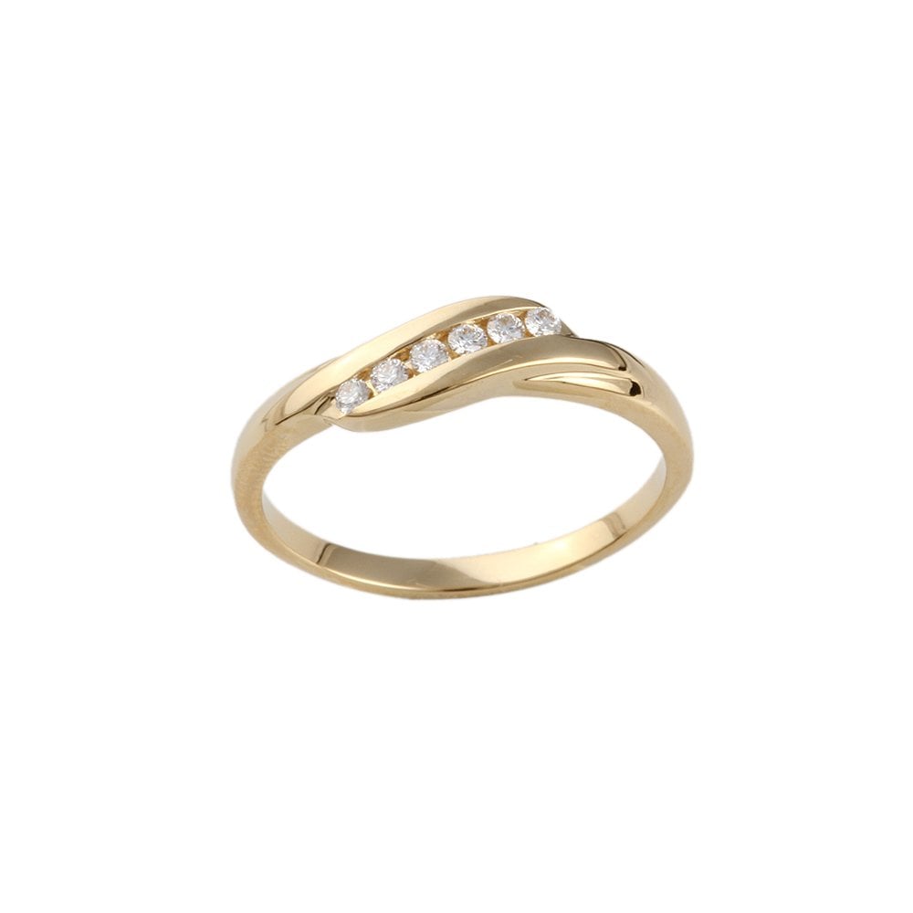 Yellow Gold 0.09ct Round Diamond Set Ring