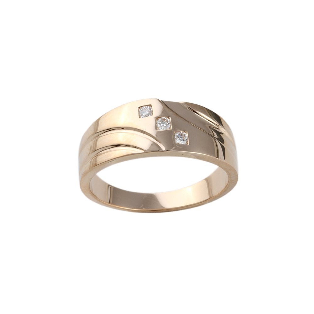 Yellow Gold 0.09ct Round Diamond Set Ring
