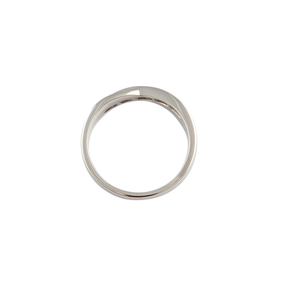 White Gold 0.55ct Princess Cut Diamond Set crossover Style Half Eternity Ring