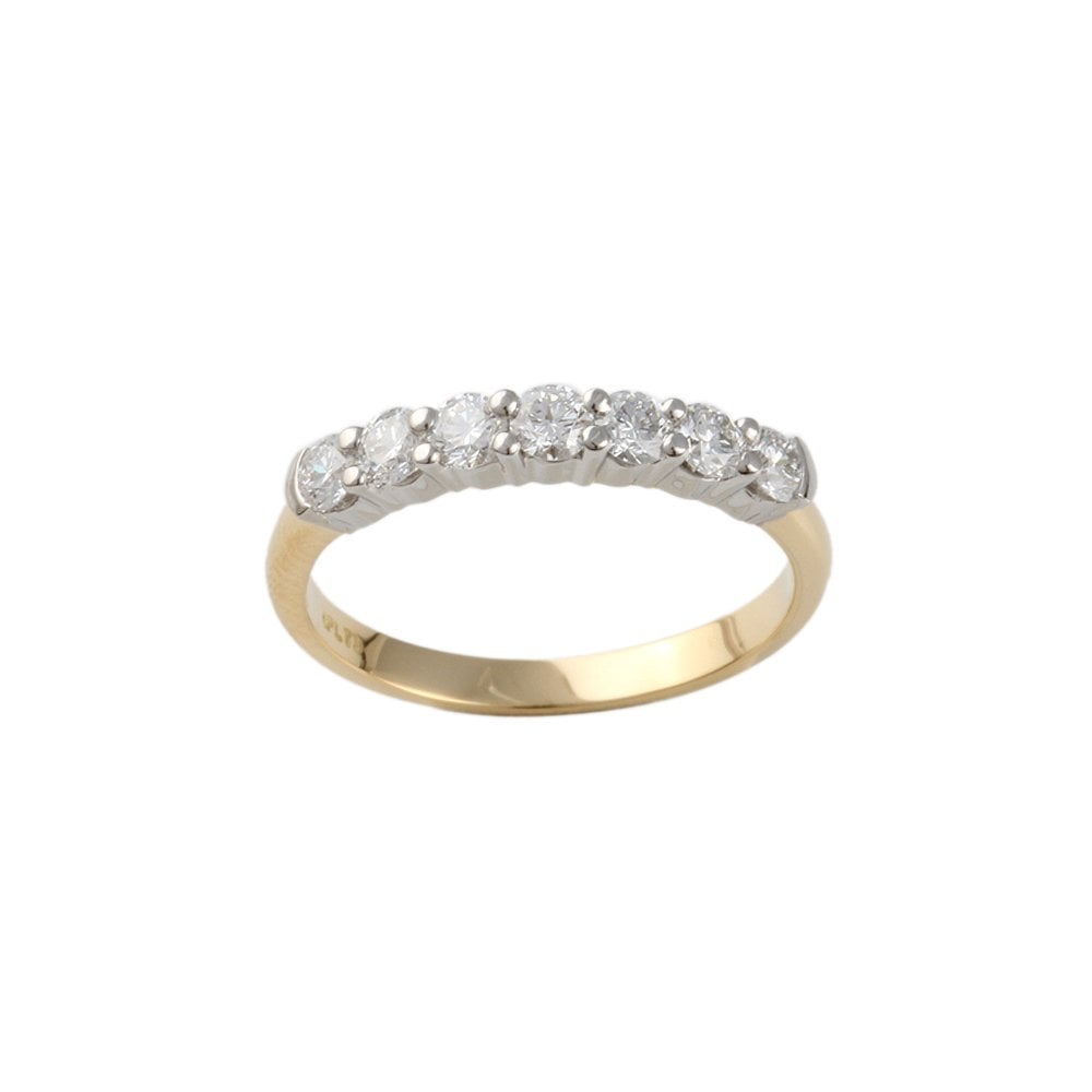 Yellow and White Gold 0.60ct Round Diamond Set Half Eternity Ring