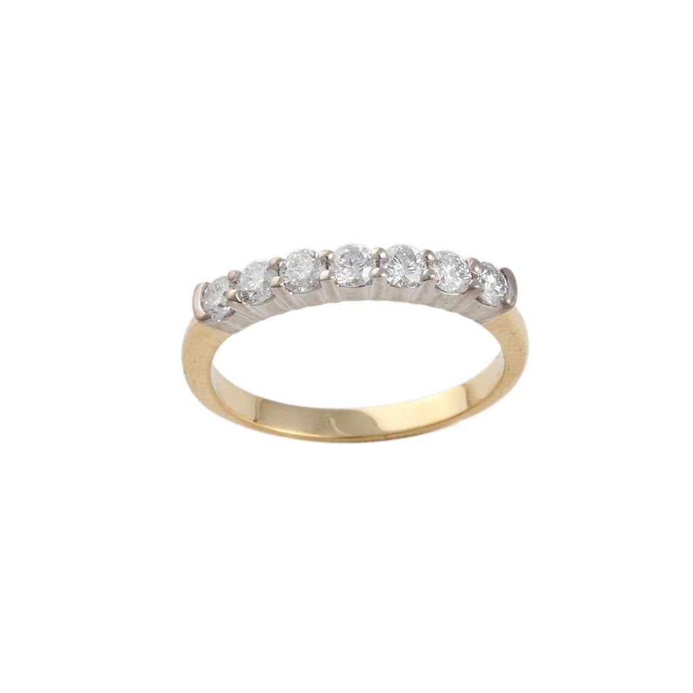 Yellow and White Gold 0.45ct Round Diamond Set Half Eternity Ring