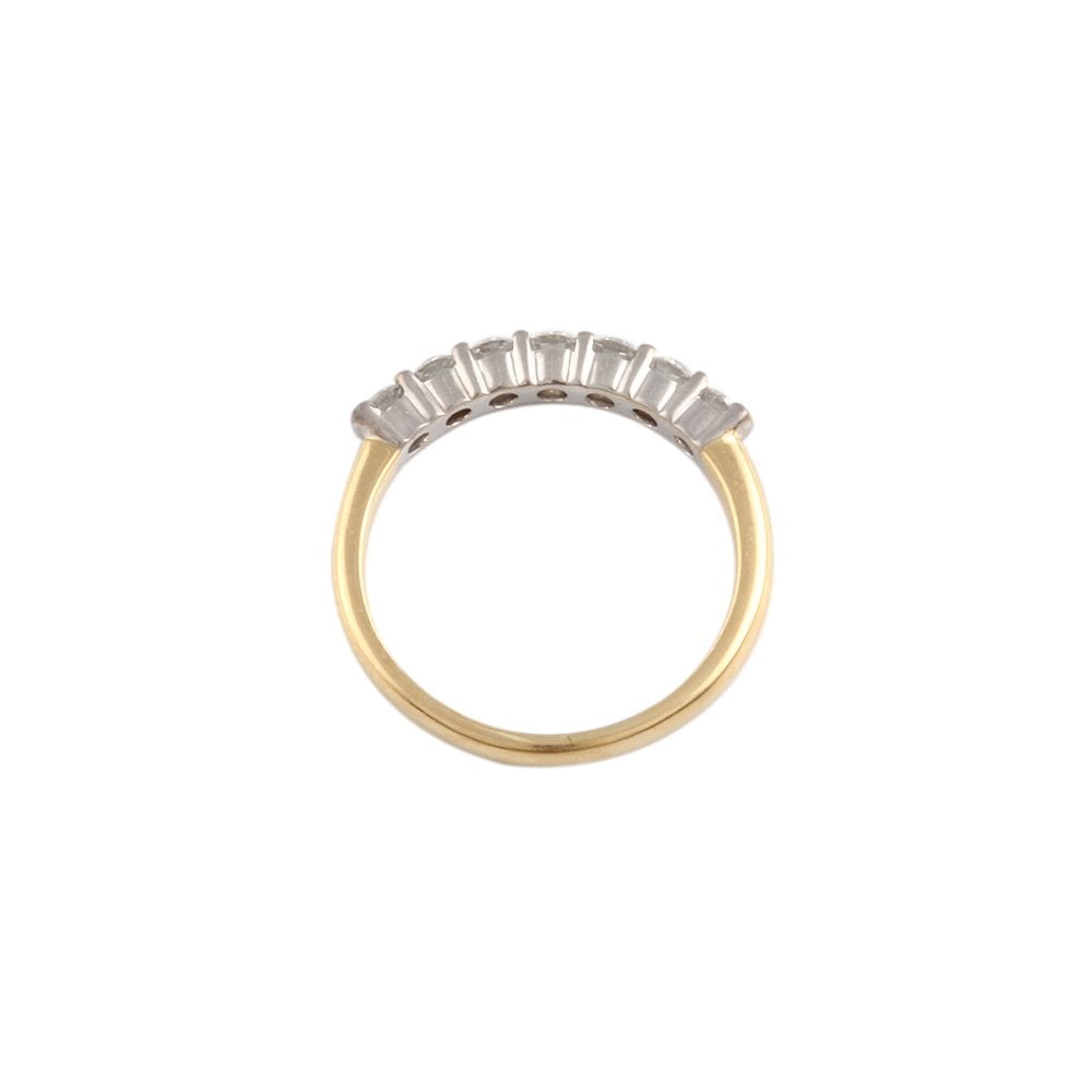 Yellow and White Gold 0.45ct Round Diamond Set Half Eternity Ring
