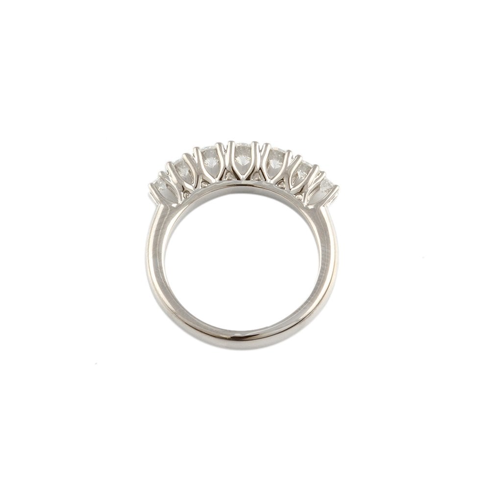White Gold 0.75ct Round Diamond Set Seven Stone Half Eternity Ring