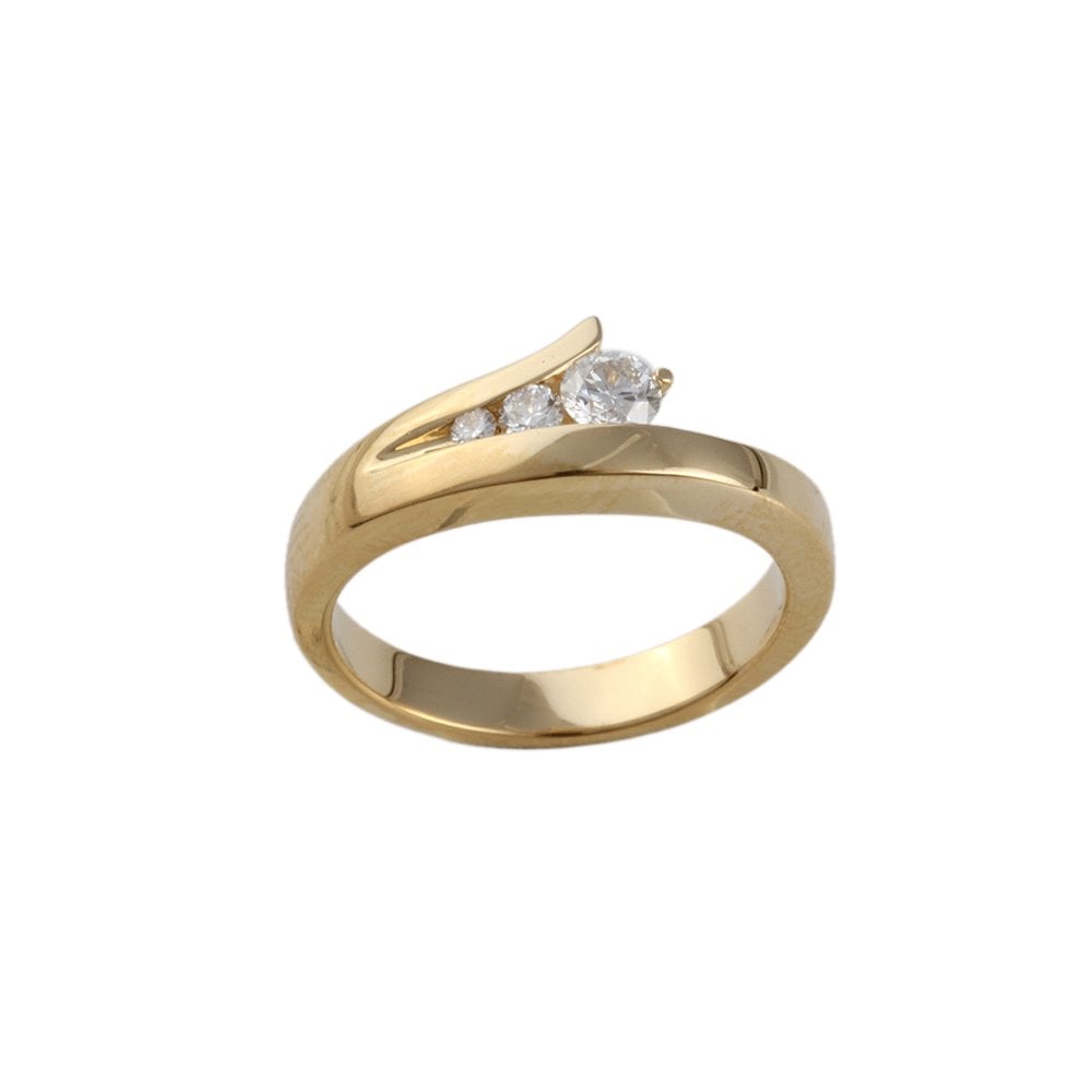 Yellow Gold 0.20ct Round Diamond Set Three Stone Ring