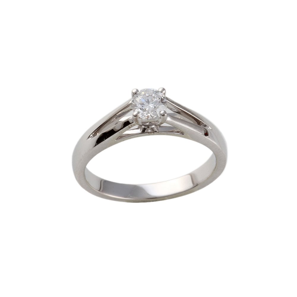 White Gold 0.29ct Round Brilliant Cut Diamond Solitaire Ring