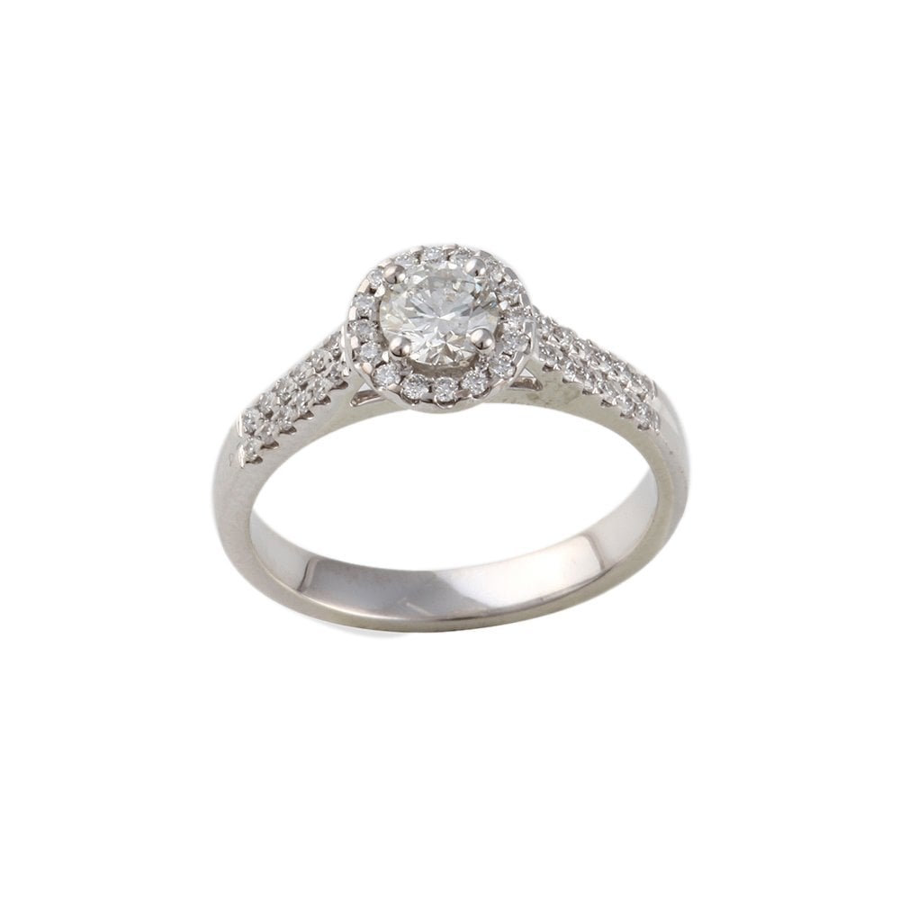 White Gold 0.50 Round Brilliant Cut Diamond Cluster Ring
