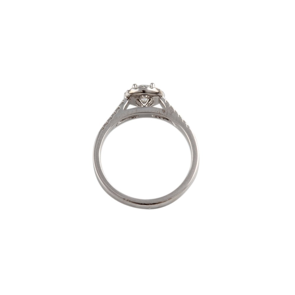 White Gold 0.50 Round Brilliant Cut Diamond Cluster Ring