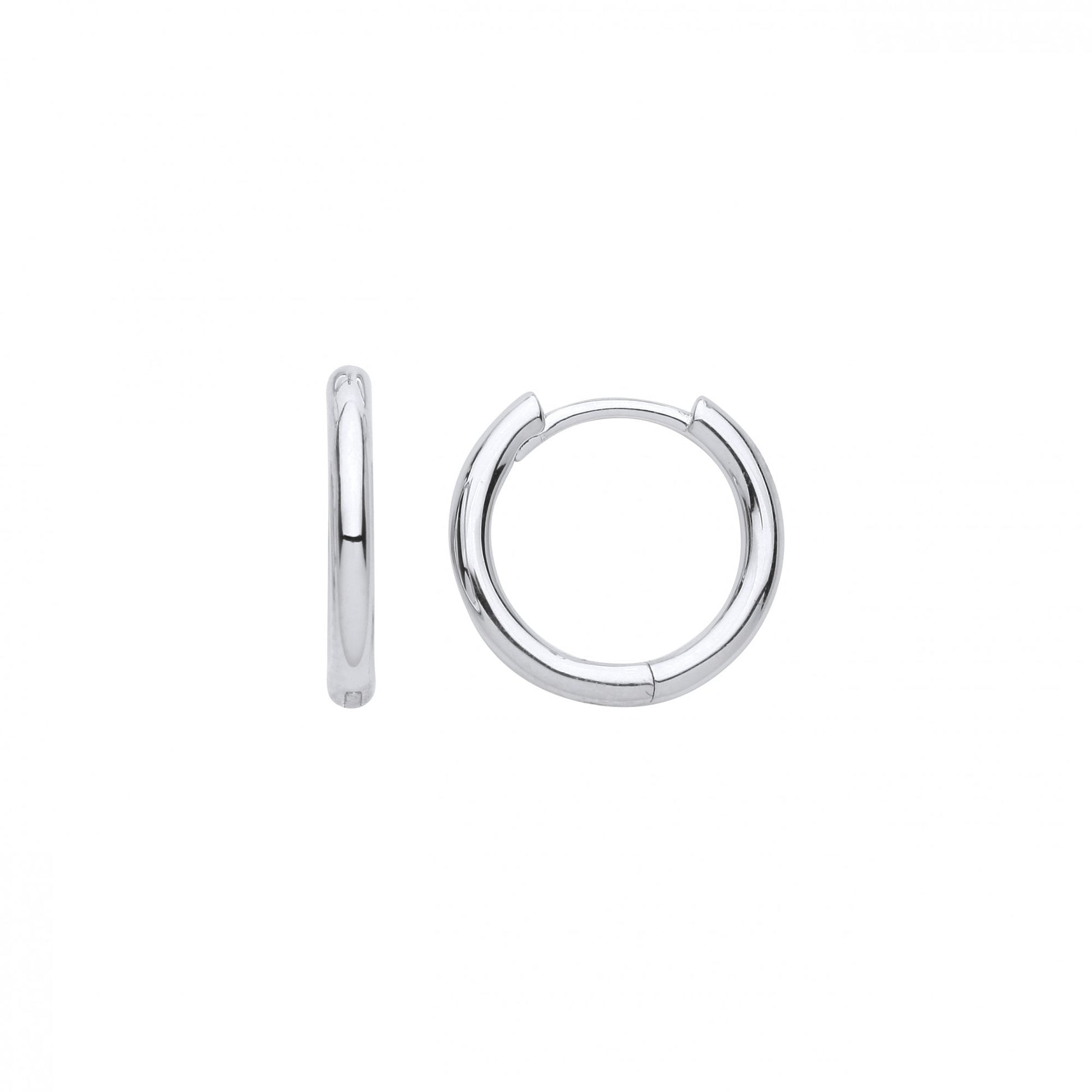 Silver Rhodium Plated Hinged Sleeper Earrings