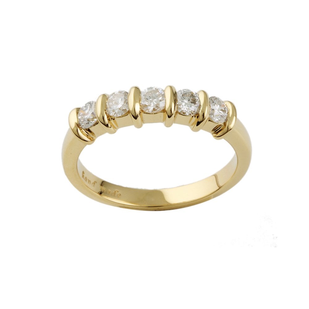 Yellow Gold 0.49ct Round Brilliant Diamond Five Stone Ring