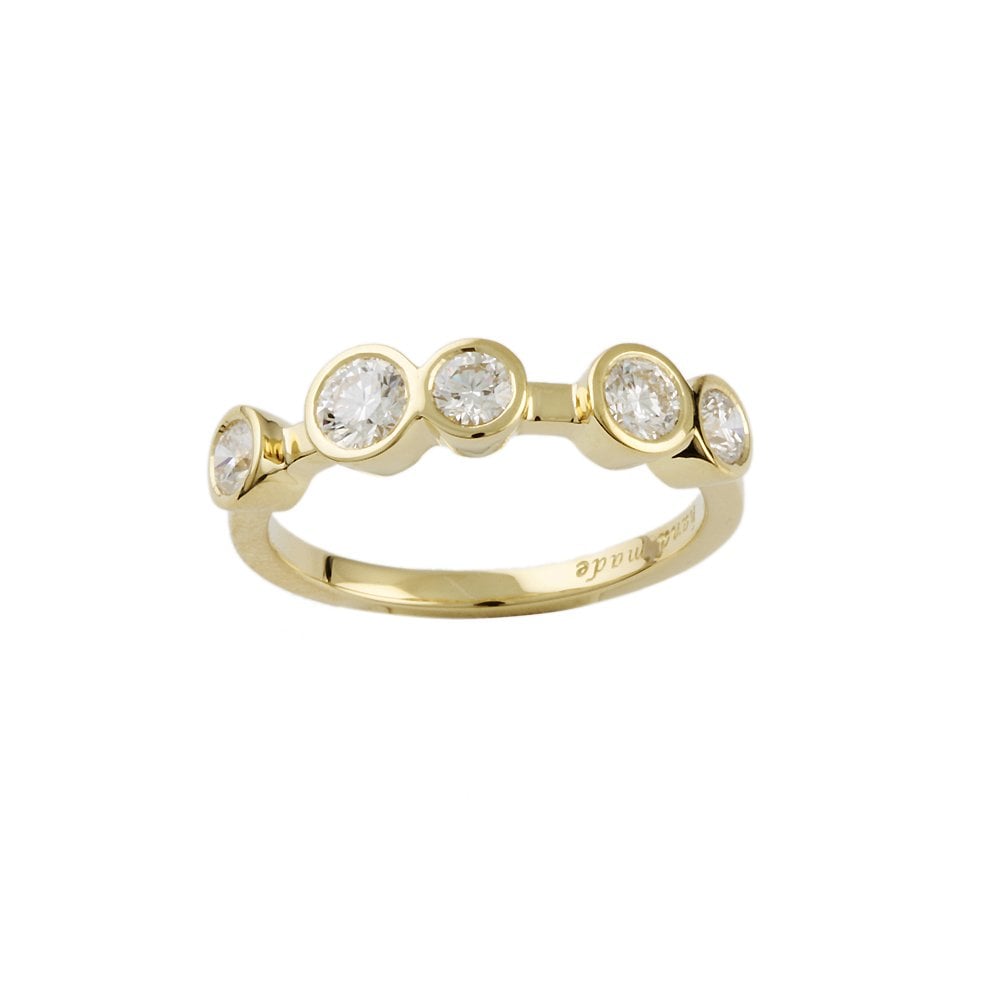 Yellow Gold 0.80ct Round Brilliant Diamond Five Stone Ring