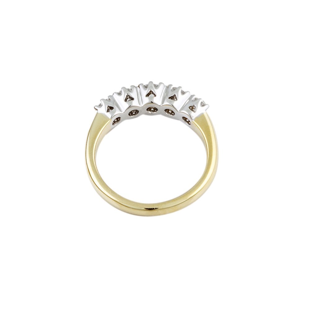 Yellow and White Gold 0.38ct Round Brilliant Diamond Five Stone Ring