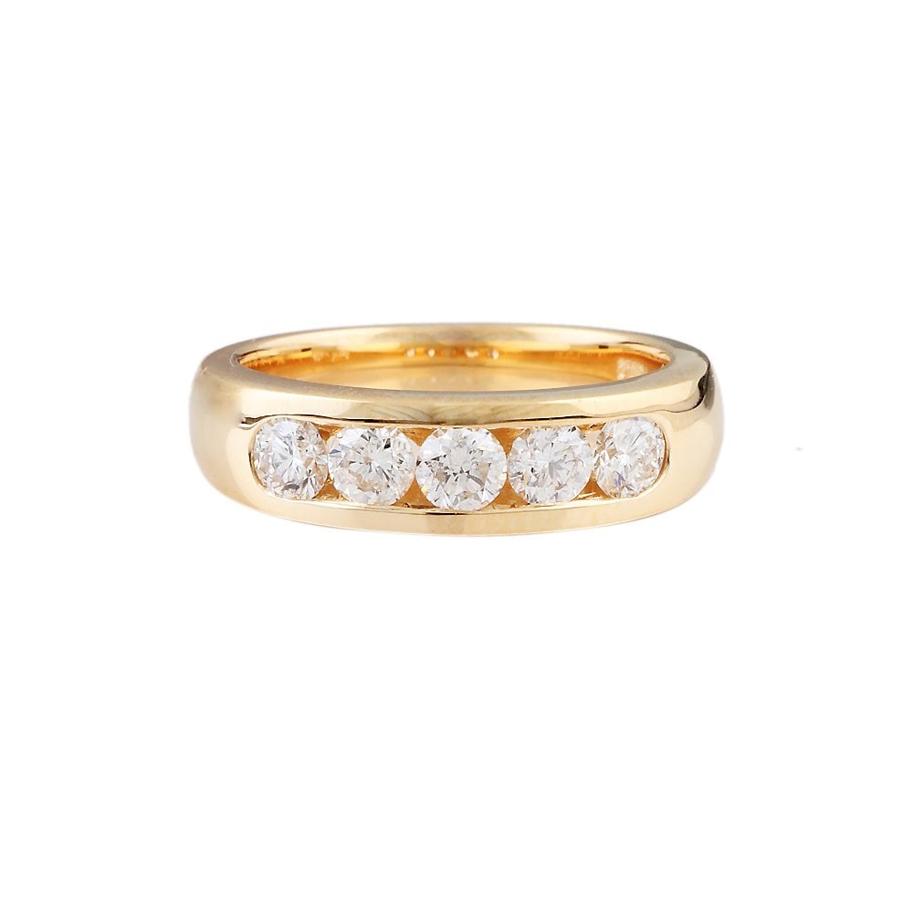 Yellow Gold 0.74ct Round Brilliant Diamond Five Stone Ring