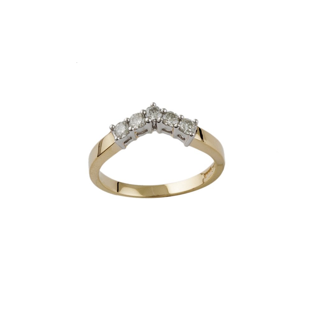Yellow and White Gold 0.45ct Round Brilliant Diamond Five Stone Ring