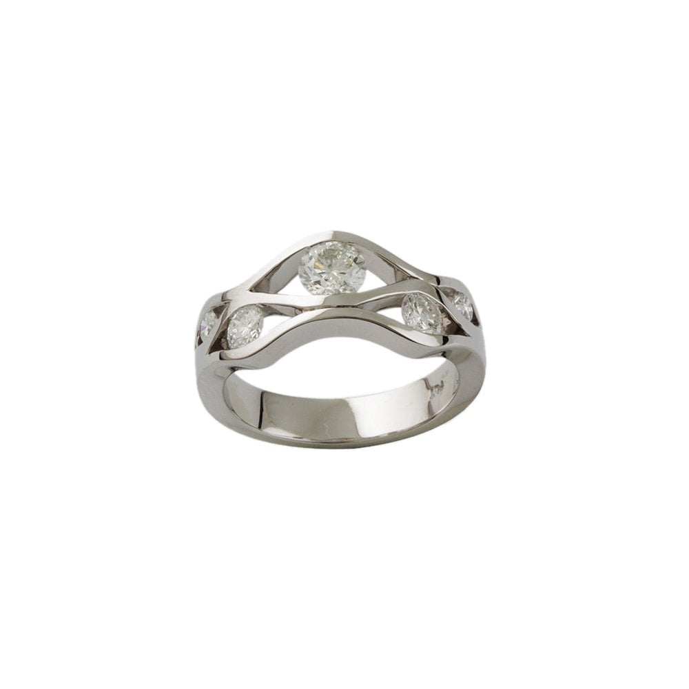 White Gold 0.85ct Round Brilliant Diamond Five Stone Ring