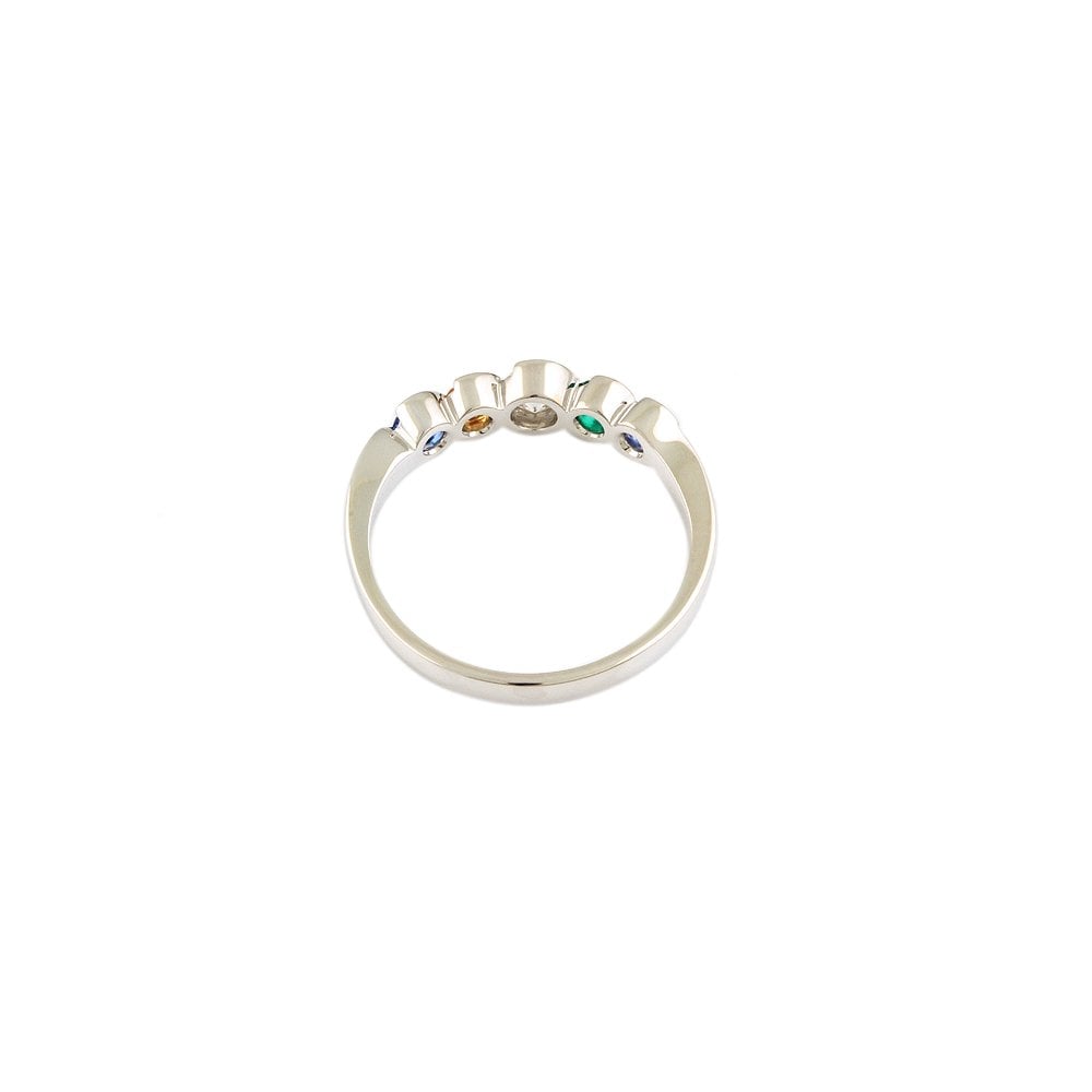 White Gold 1.00ct Round Brilliant Multi Stone Five Stone Ring