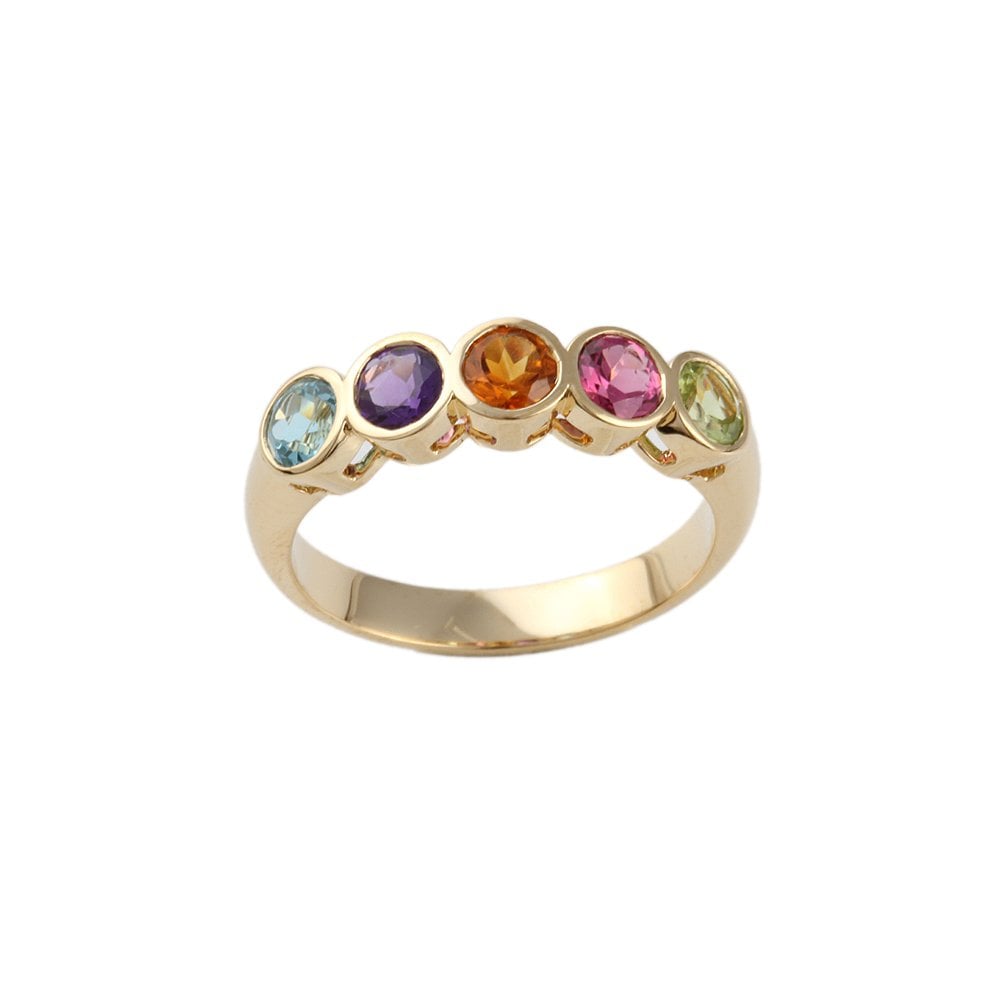 Yellow Gold 1.25ct Round Brilliant Multi Stone Five Stone Ring