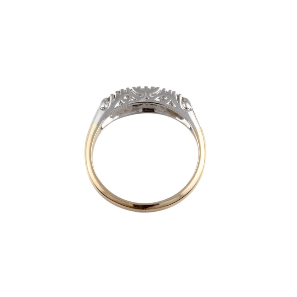 Yellow and White Gold 0.35ct Round Brilliant Diamond Five Stone Ring