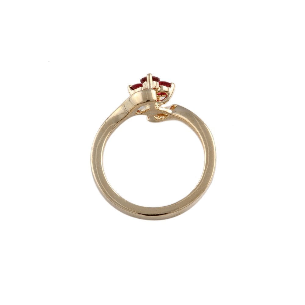 Yellow Gold 0.40ct Round Ruby Four Stone Ring