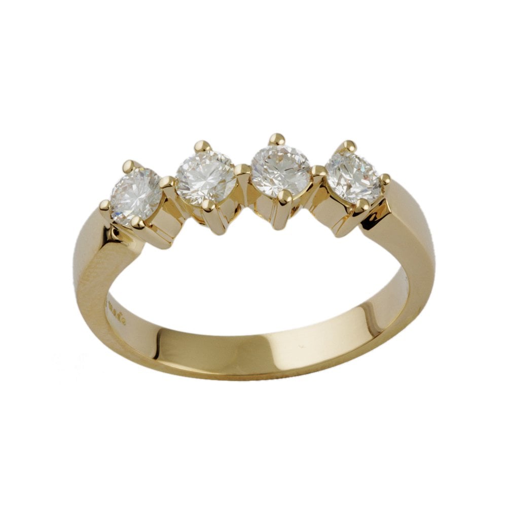 Yellow Gold 0.80ct Round Brilliant Diamond Four Stone Ring