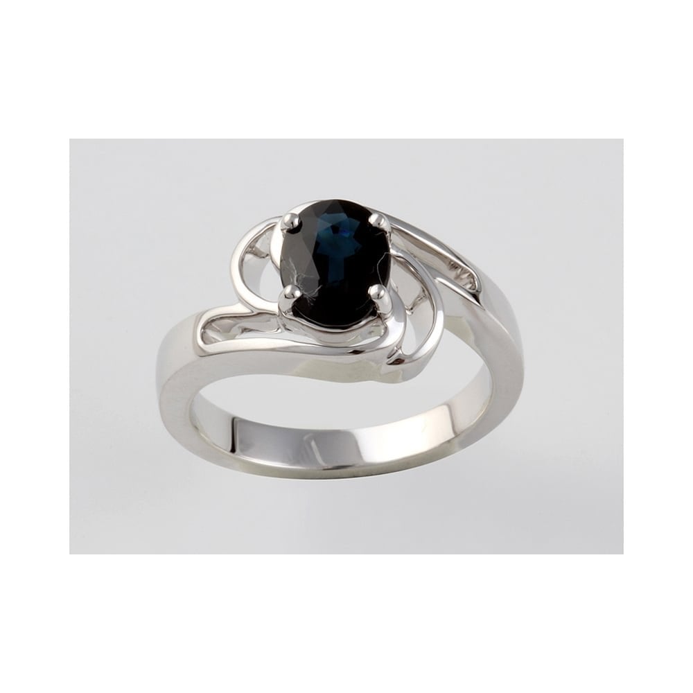 9ct White Gold Oval Sapphire Ring  1.47ct