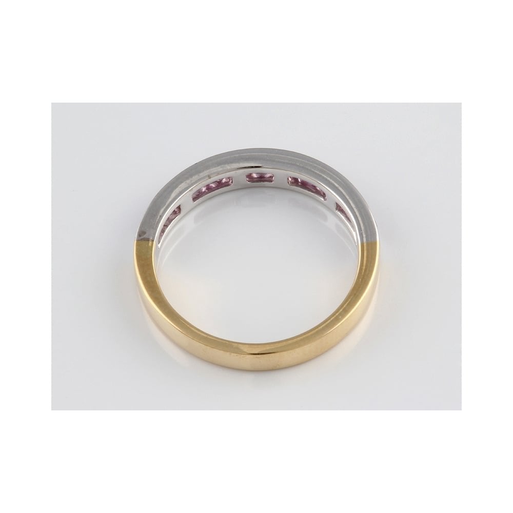 18ct Pink Sapphire 0.90ct Half Eternity Ring