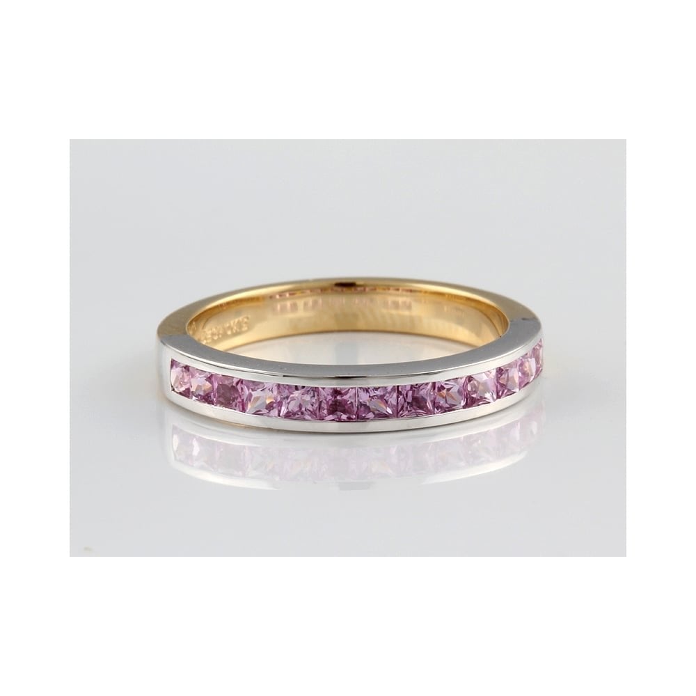 18ct Pink Sapphire 0.90ct Half Eternity Ring