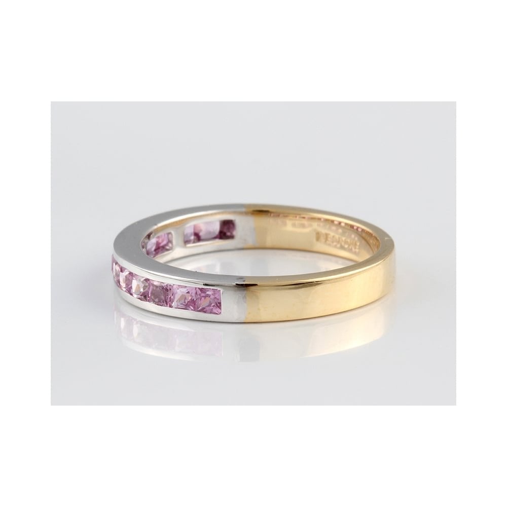 18ct Pink Sapphire 0.90ct Half Eternity Ring