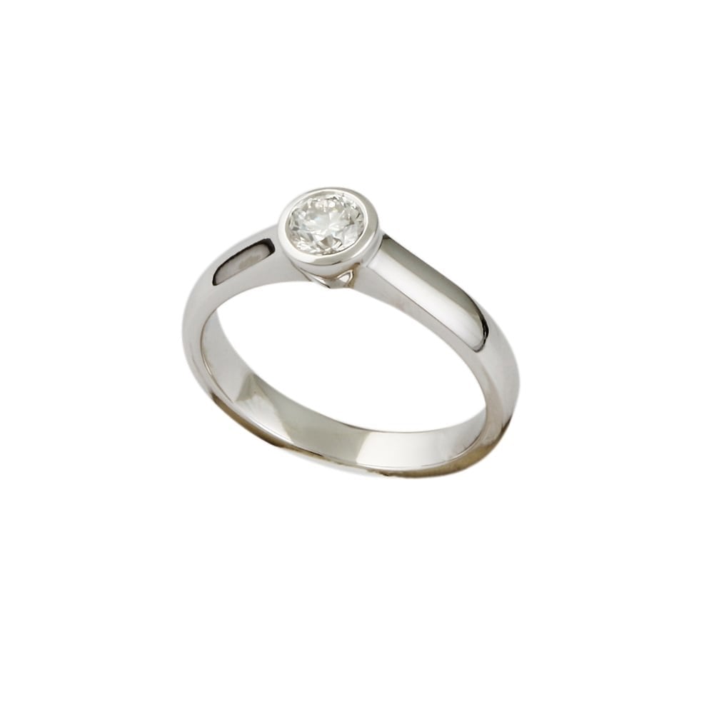 9ct White Gold Solitaire Ring 0.35ct