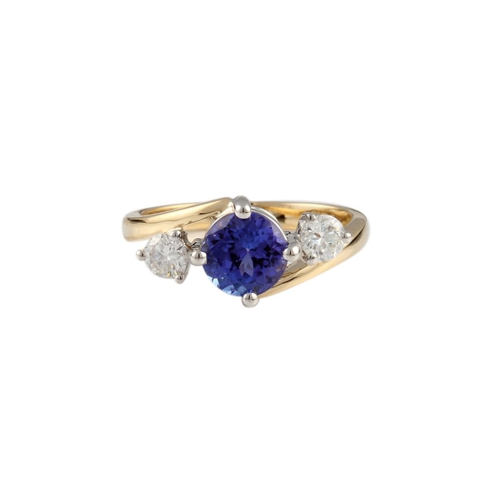 9ct Gold, 1.16ct Tanzanite and 0.28ct Diamond Ring